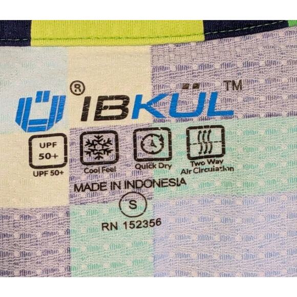 IBKUL Shirt Womens Sm Blue Green Check Long Sleeve 1/4 Zip Golf Mesh Pickleball - Picture 5 of 7